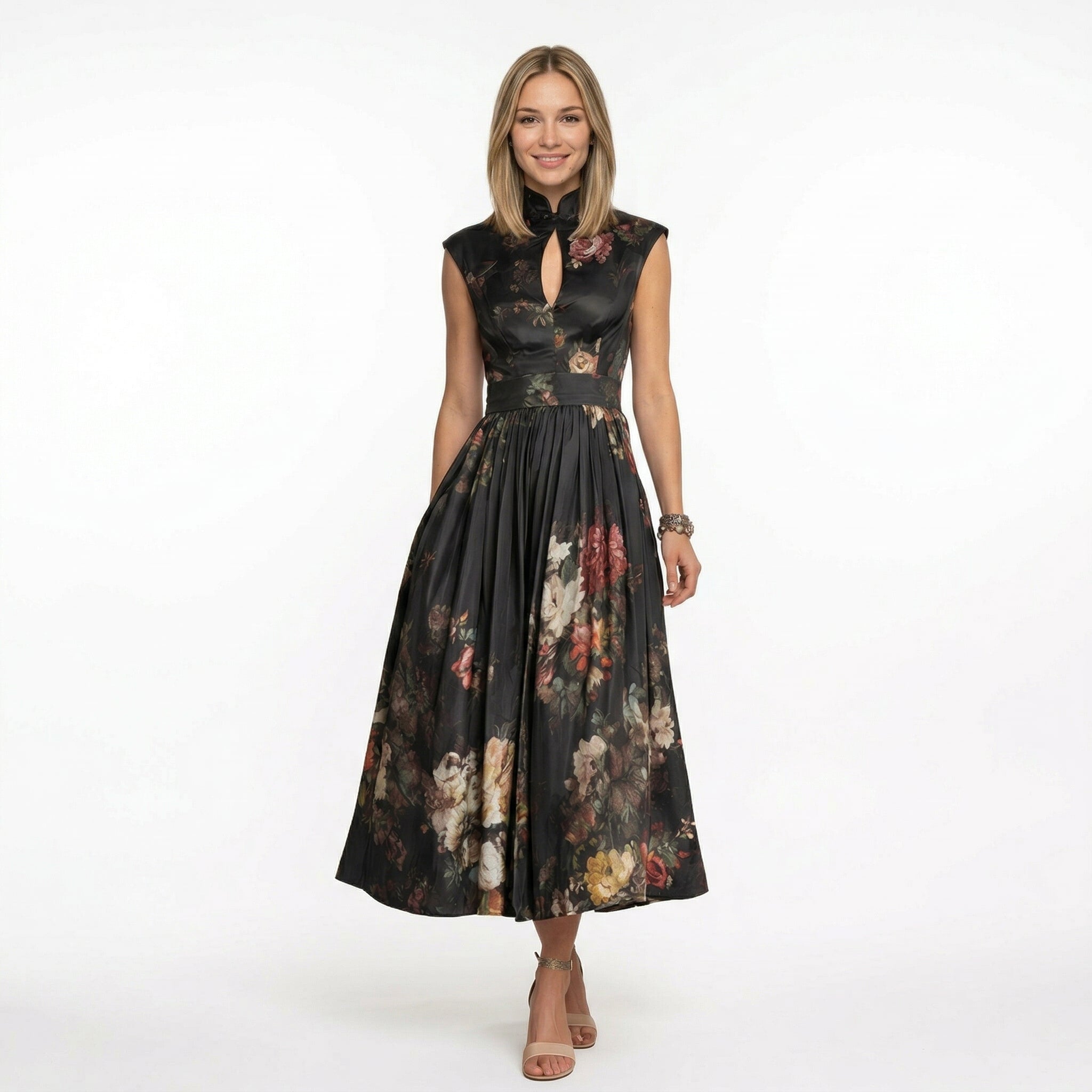 VIOLETA | VESTIDO MIDI FLORAL - Aurea Montiel