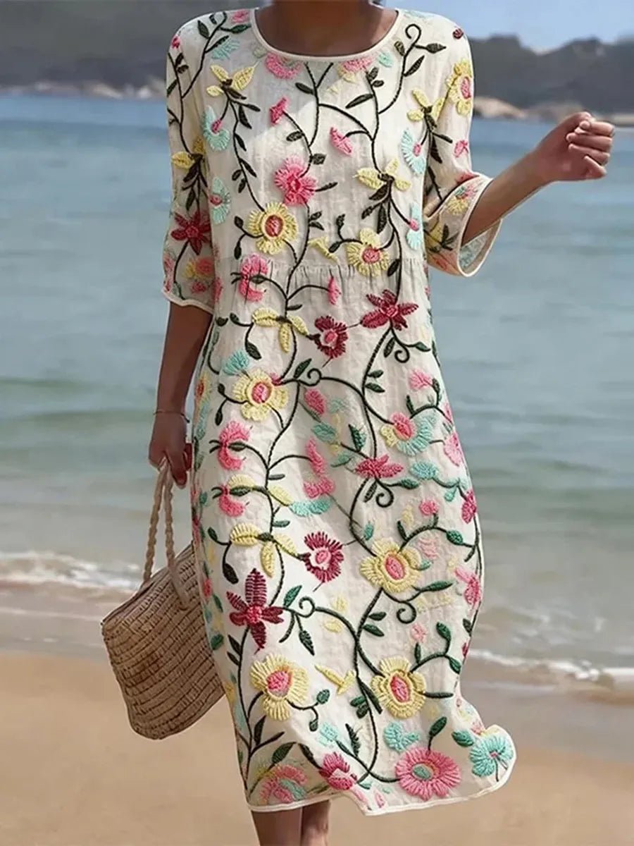 YOLANDA | VESTIDO MIDI FLORAL - Aurea Montiel