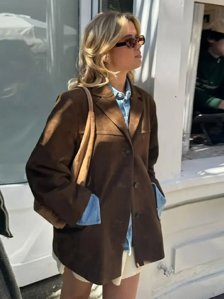 ZARINA | CHAQUETA EFECTO ANTE - Aurea Montiel