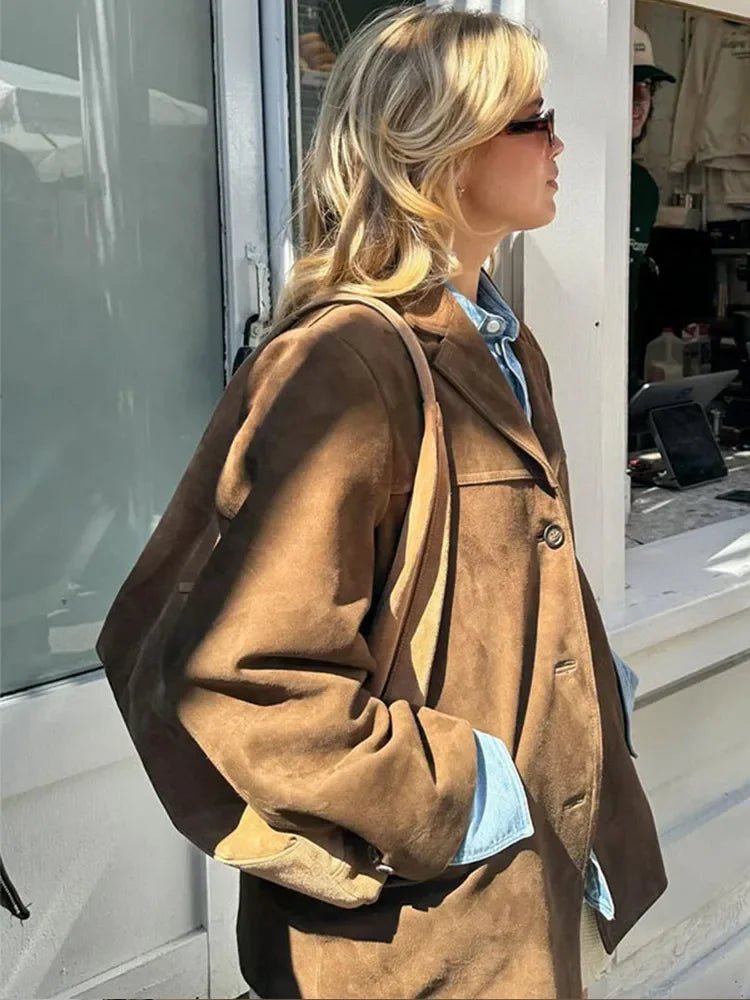 ZARINA | CHAQUETA EFECTO ANTE - Aurea Montiel