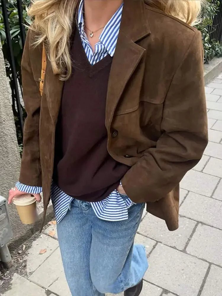 ZARINA | CHAQUETA EFECTO ANTE - Aurea Montiel