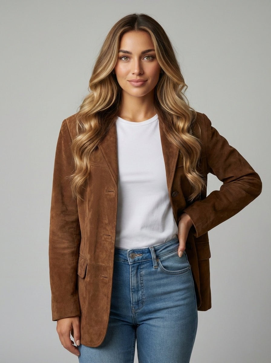 ZARINA | CHAQUETA EFECTO ANTE - Aurea Montiel